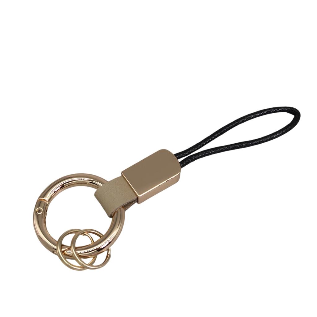Simulated Leather Keychain With Finger Ring And Adjustable Wrist Strap Trendy Key Holder For Car Keys Organization