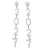 1 Pair/Set Fashion 2027 Digital Earrings 2027 Number Pendant Earrings  Celebration Holiday