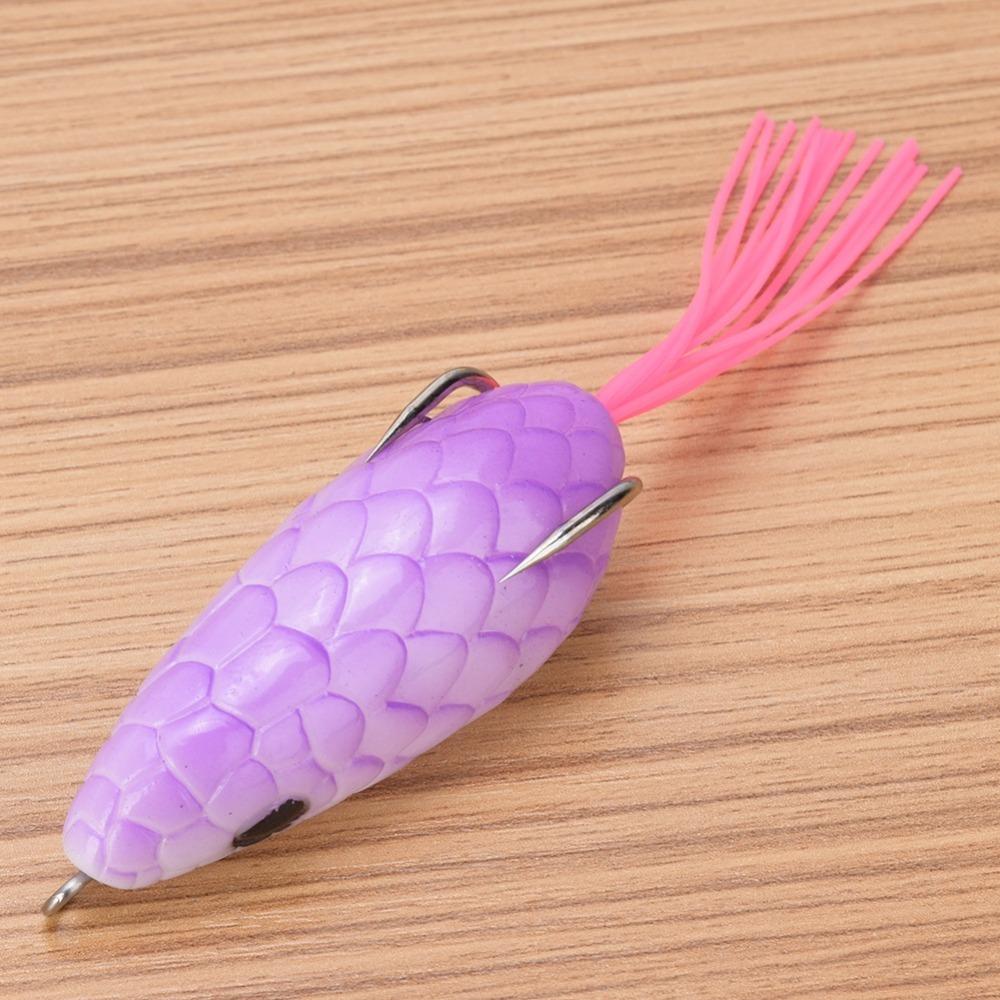 2PCS PVC Fishing Lures Frog with Beard Frog Lure Artificial Frog Fishing Lure Saltwater Fishing фиолетовый