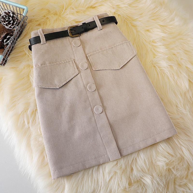 Women Trend Casual Corduroy Short Skirts Woman High Waist Korean Fashion Mini Skirt Female
