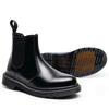 Pure Black Chelsea Boots Women's Couple Locomotive Boots Men's British Short Boots Men's and Women's Casual Large Size Leather Shoes