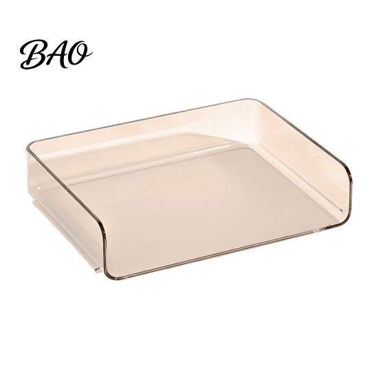 Modern Office Desktop Organizer Large Capacity Desk for Documents Files Letters A4 Paper Book Notes Mail, Compact File Sorter Clear Stackable