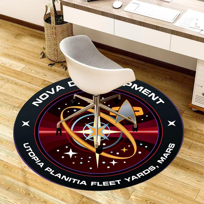 1pc Nova Development Fleet Yards, Mars Round carpet, Made of Polyester,Perfect for Decorating Office Chairs, Living Rooms,Vibrant Decorative Rug