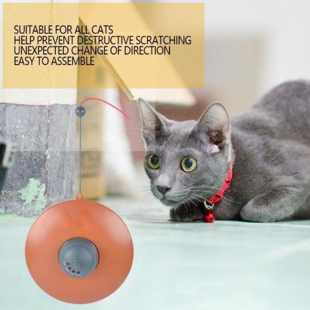 Fabric Material Interactive Cat Toy Feather Attachment Self Entertaining Electronic Cat Toy Chew Resistant Move Mouse Design
