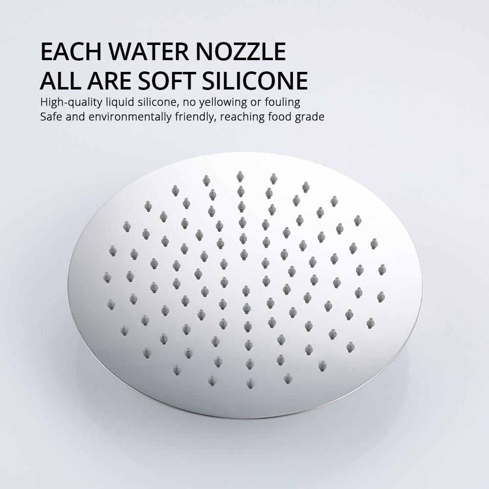 8-12 Inch Double Shower Head Brushed Rose Gold Shower Mixer 3 Concealed Handles Wall Mounted Hot & Cold Wall Mounted Tap