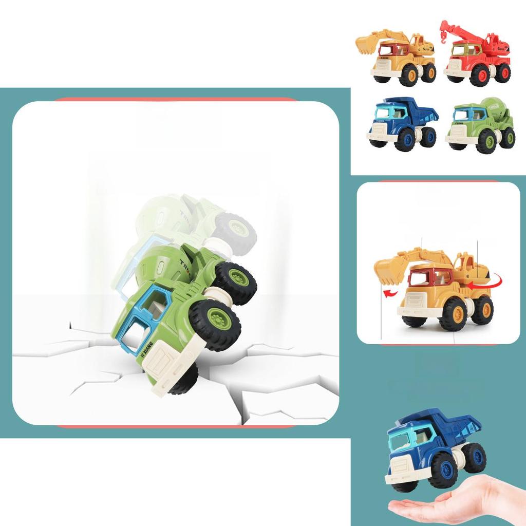 Childrens Inertia Engineering Toy Car Set With Movable Parts For Toddler Development And Imaginative Play
