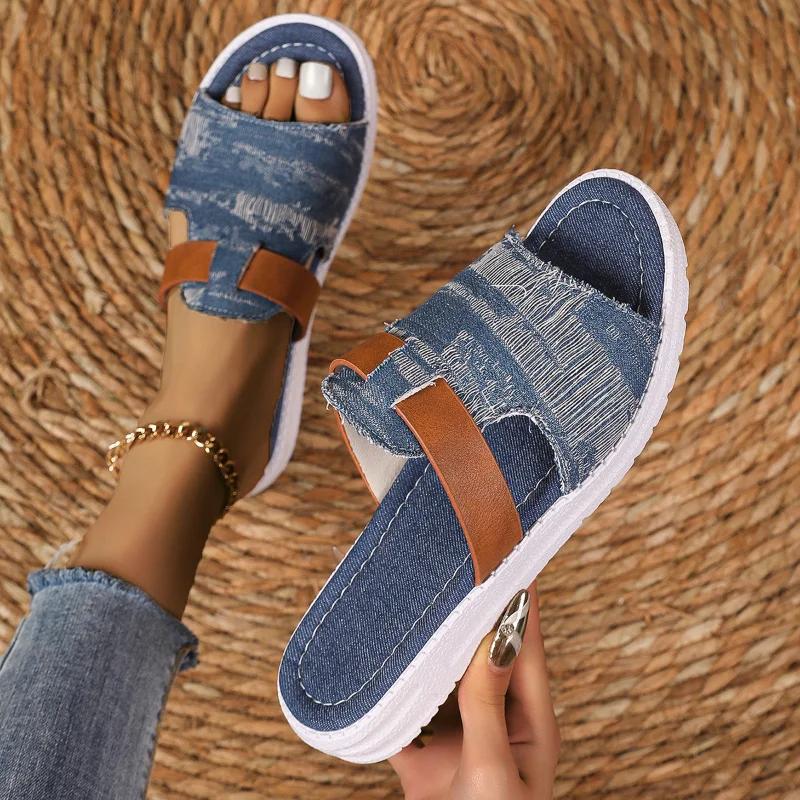 Fashion 2025 Hot Sale Ladies Shoes Open Toe Women's Slippers Fashion Outdoor Plus Size Summer Daily Concise Comfortable Flat Slippers