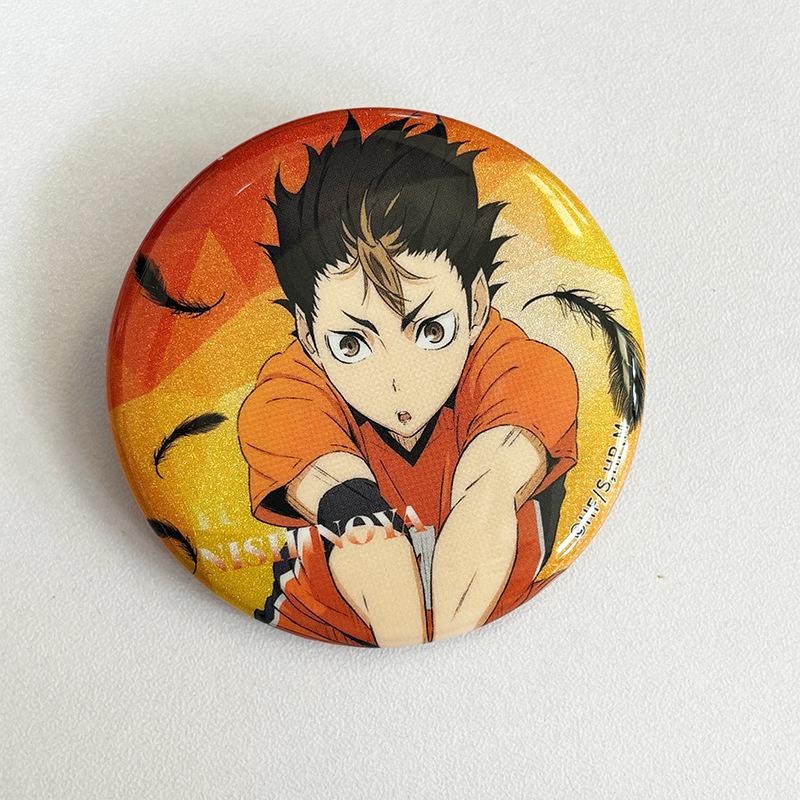 Official Haikyuu!! Hinata & Kageyama Double Flash Round Badge Tin Plate 58MM