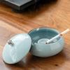 Retro Windproof Ceramic Ashtray with Lid Home Decor Accessories Ashtray Living Room Bar Cigarette Accessories Boyfriend Gift