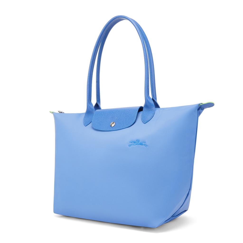 Longchamp Snap Zipper Closure Canvas Tote Shopping Bag Women tote Blue 1899919P82