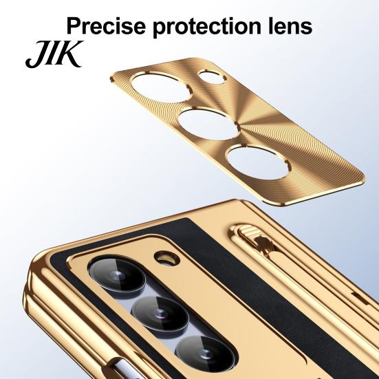 Pen Tray Stylus Phone Case for Samsung Z Fold 6 PC Shell with Slot Mobile Hinge Guard Cover Spring Protection & Integrated Kickstand Full-Body