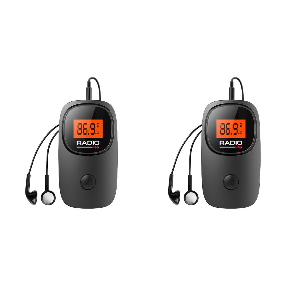 Pocket Radio 76-108MHz Digital FM Radio Tuning Mini Radio with Earphone Battery Operated Elderly Portable Music Player with Clip