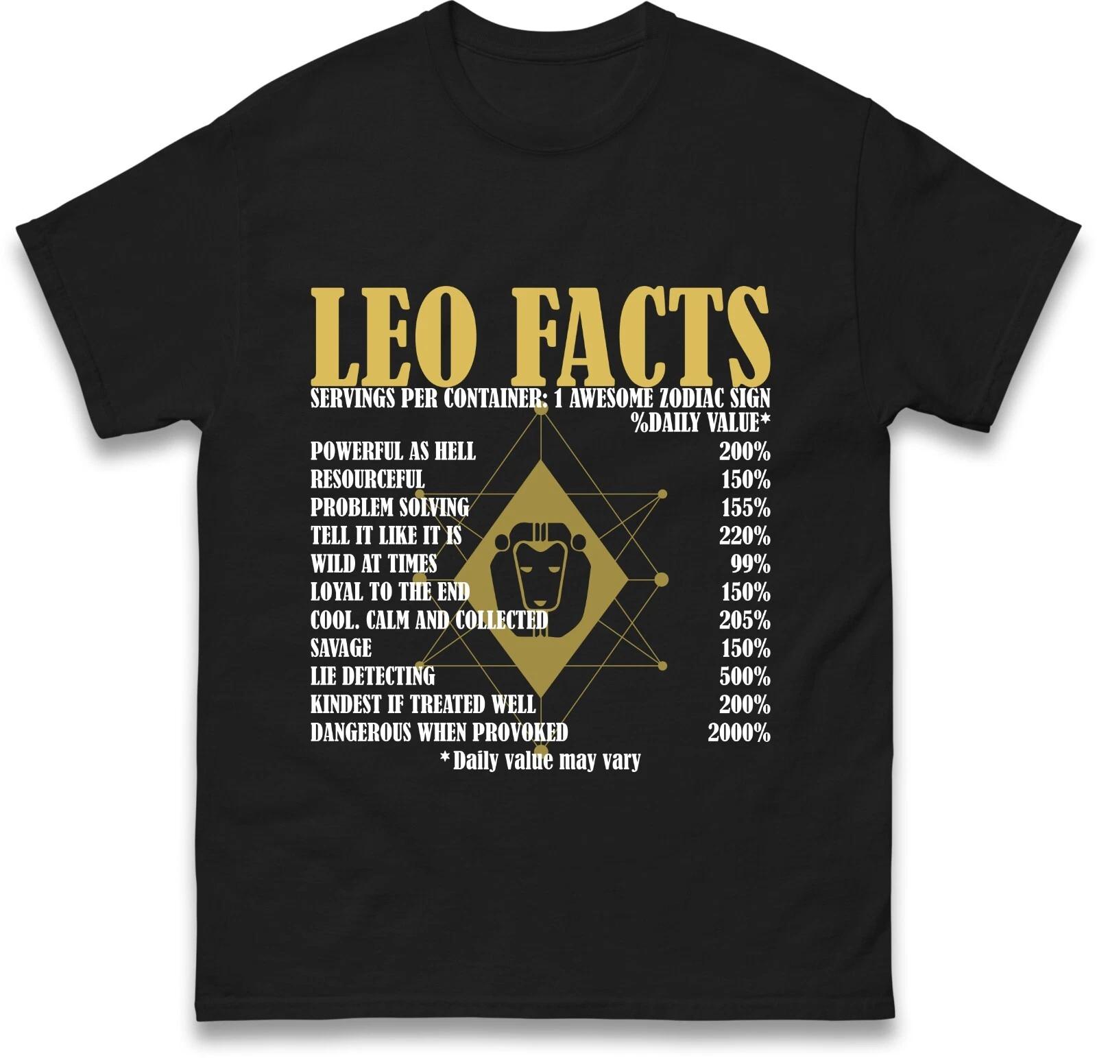 Zodiac Leo Horoscope Birthday Facts T Shirt S