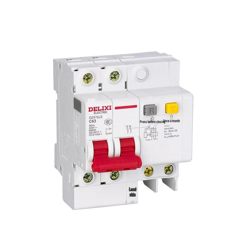 Delixi DZ47sLE Air Switch Circuit Breaker with Leakage Protection (1-4P, Single/Three-Phase, N)