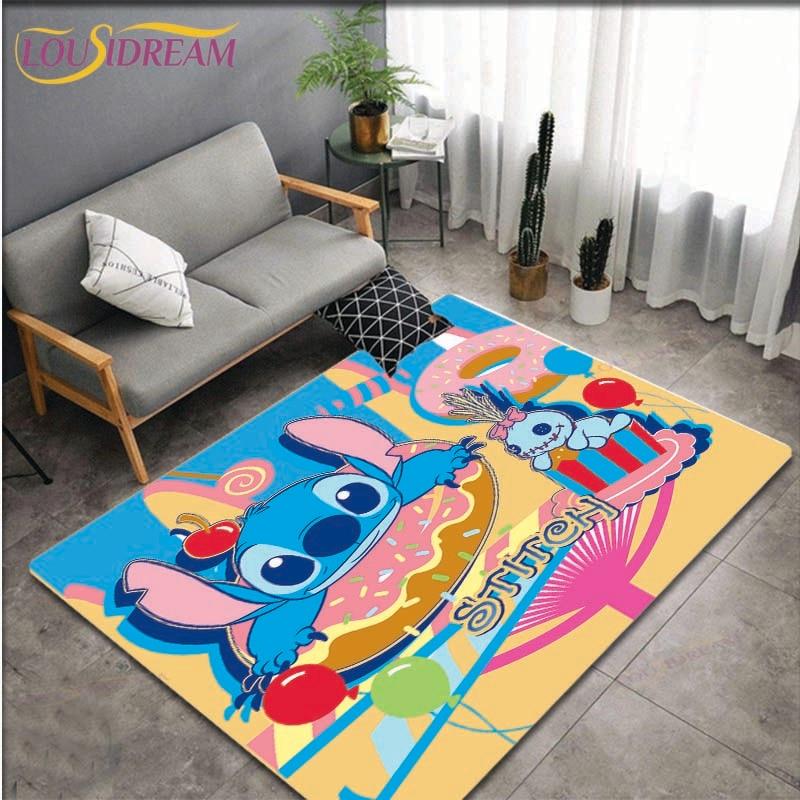 Anime Stitch Pattern Carpets Living Room Anti-Skid Area Rug Kids Bedroom Mats Yoga Mat Large Carpet Decor