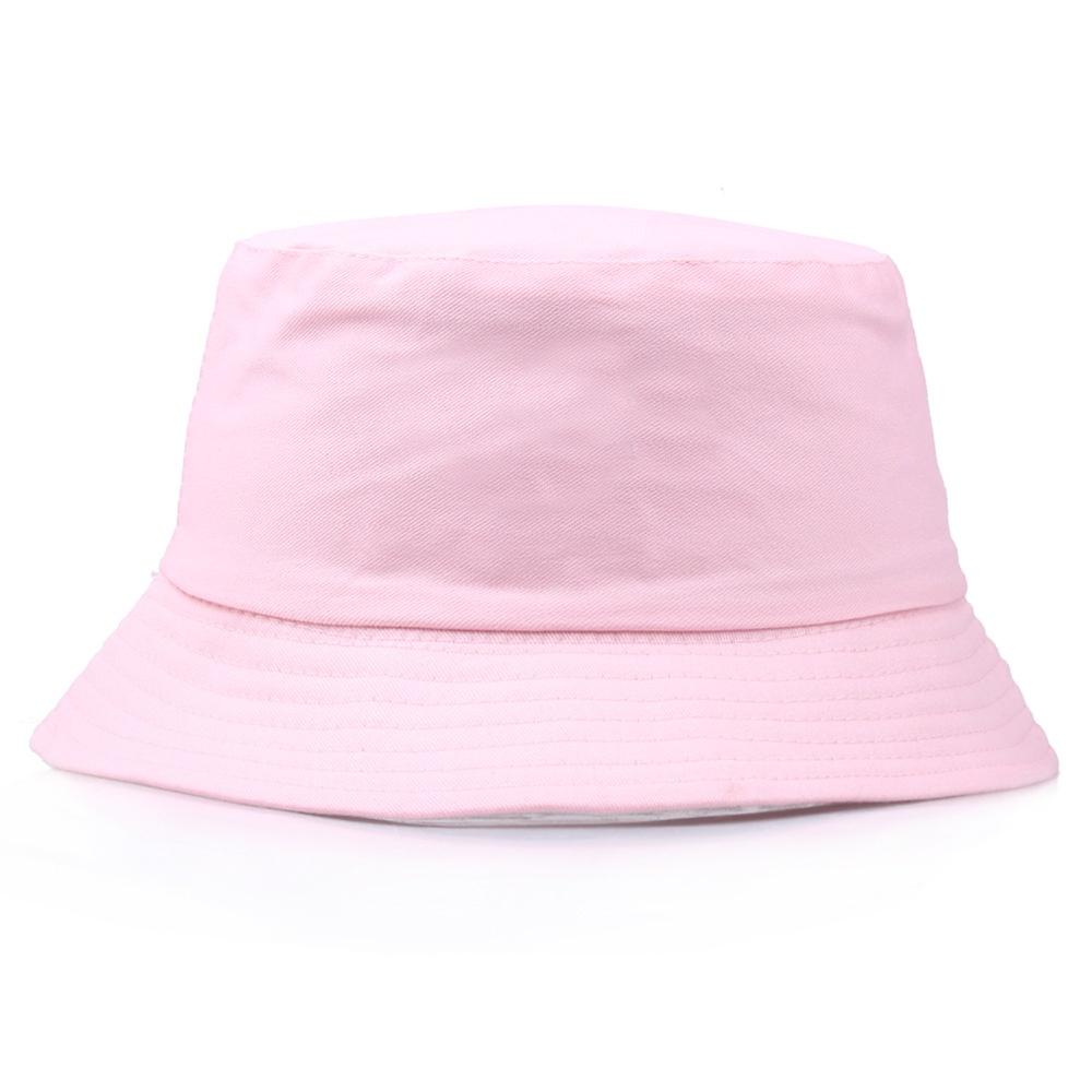 Hwcap Pure Cotton Solid Color Fisherman Hat With Embroidered Logo, Portable Bucket Hat For Sun Protection