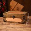 Wooden Treasure  Chest Portable Vintage Distressed Storage Trunk Handbag For Jewelry Toys Storage Box Organizer Photo Props