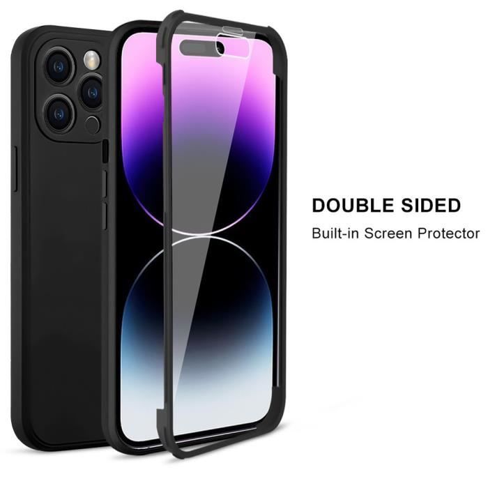 Full 360 Case - EF CONNECTION - for iPhone 14 Pro Max - Black - Scratch-Resistant - Flexible