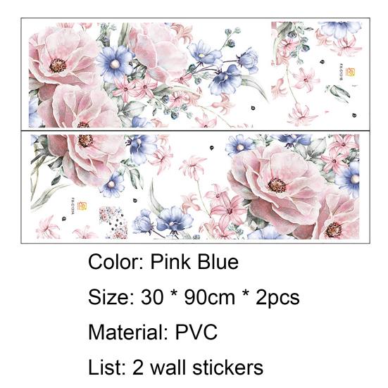 2st/set Väggdekal Dekorativt PVC med hög klibbighet Rosa pionblomma