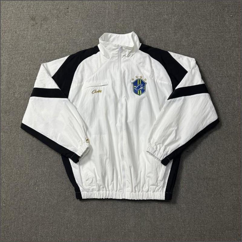 Mens Stand Collar Lightweight Windproof Hooded Jacket With Colorblock Embroidered Patch Loose Fit Streetwear Outerwear