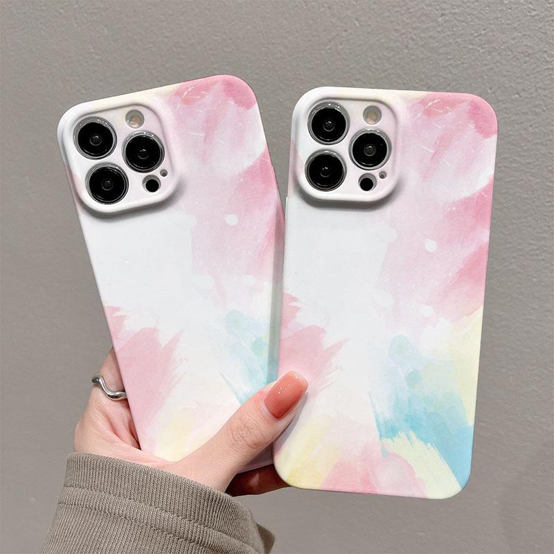 Watercolor Painting Phone Case for iPhone 17 16e 16 15 14 13 12 11 Air Pro Max XS XR XSMax 6 7 8 Plus Glossy Film Hard PC Cover