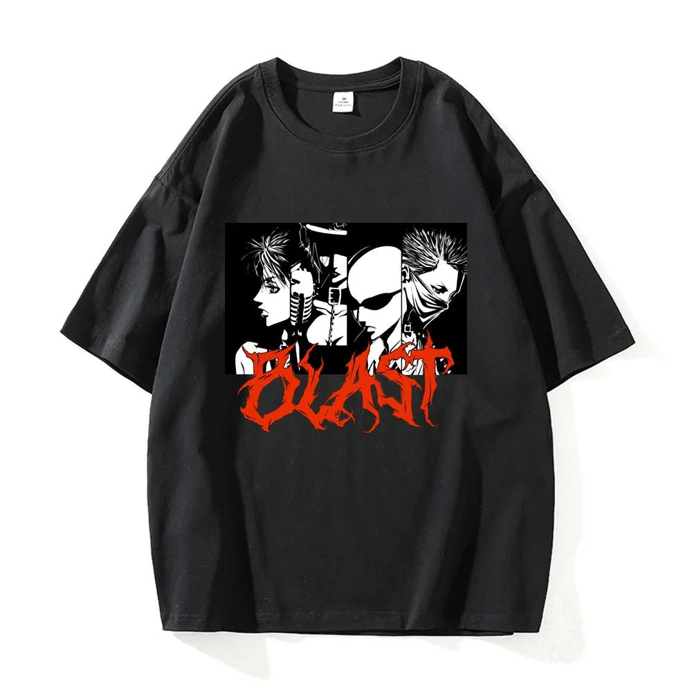 Japanese Manga Black Stone Osaki Nai Nai Retro Men's and Women's Short-sleeved Personality Anime Surrounding Cotton T-shirt Y2K