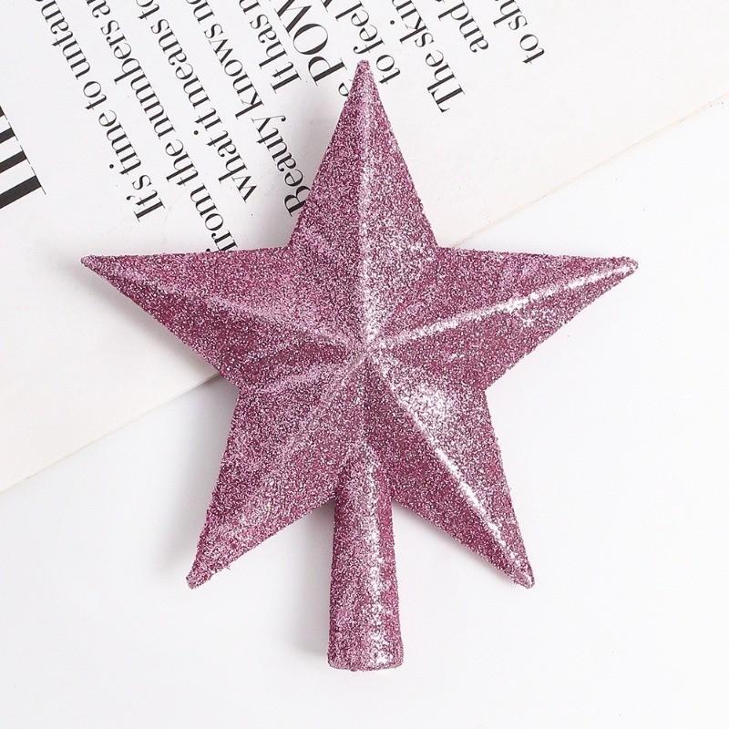 

5Pcs Pink Artificial Flower Christmas Tree Decoration Xmas Balls Sparkling Berries Star Ornaments Home Decor New Year 2026 Gifts