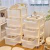 Mobile Plastic Storage Cart for Living Room & Bedroom