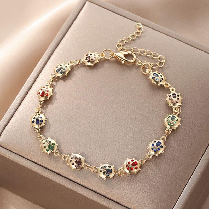 Women Bracelets Candy Color Bracelets Alloy Material Friendship Bracelets Beads Bangles Jewelry Gift for Women Girls