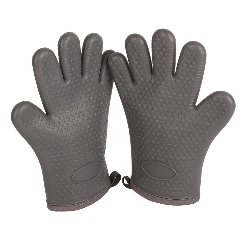 Hitzebeständige Handschuhe Grillhandschuhe Verbrühschutz Silikon Ofenhandschuhe für Küche Kochen Backen