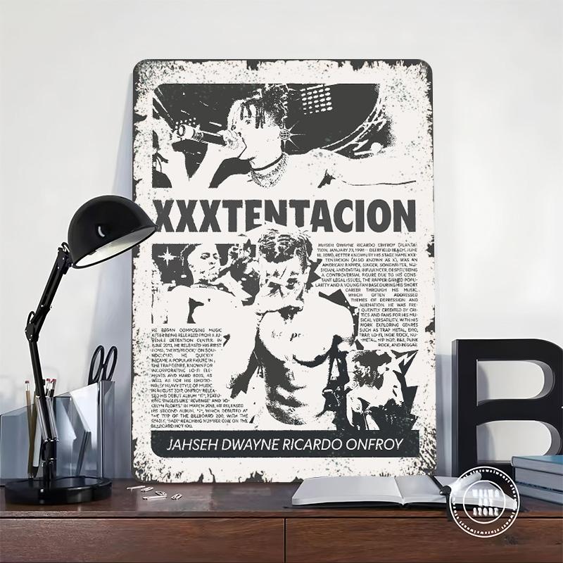 XXXTentacion Music Poster Customized Wall Art Vintage Metal Signs Retro Tin Plaque for Man Cave Gaming Room Decoration At Home