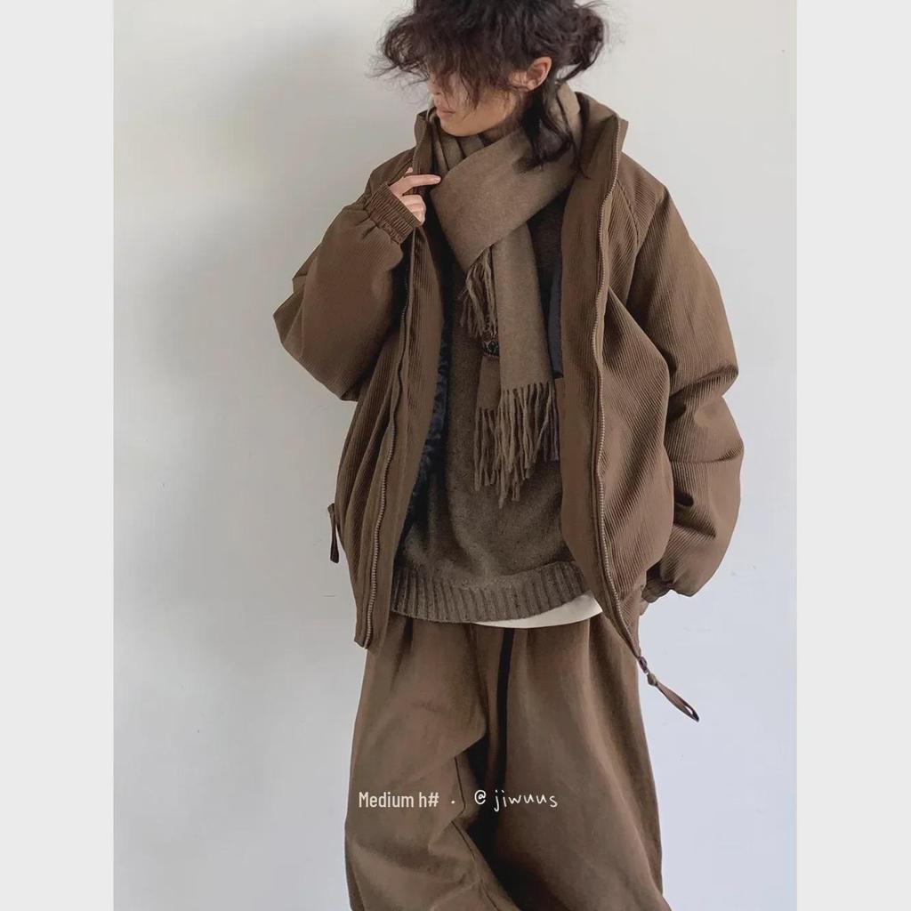 Hongkong Retro Herren Dicke Cord Baumwolljacke: Trendig & Warm, Lockere Passform, Unisex-Stil