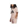 Adidas Alphabet Logo Print Basketball Knit Sport Crew Neck Short Sleeve T-Shirt Unisex Tops Pearl-Ash IT4509