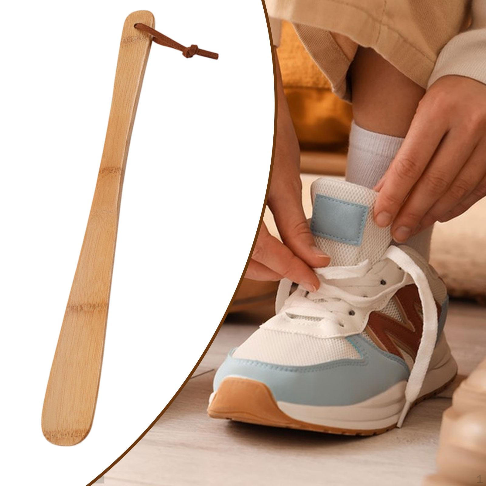 

Рожок для обуви бамбуковый бытовой прочный компактный без наклона ложка для обуви помощник для взрослых Long