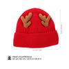 NUOLUX Women's Reindeer Antler Knit Hat, Warm Winter Hat, Christmas Hat, 56-62cm, Red