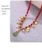Ferris Wheel Enamel Christmas Zircon Tree Pendant Necklace - European & American Light Luxury Stainless Steel Jewelry