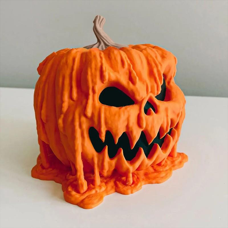 Halloween Resin Figurine Decor - Hand-Painted Pumpkin Head Ghost Witch Hat Mini Characters Desk Tabletop Festival Display