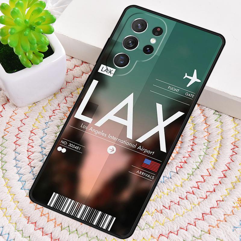Funny Airport Code Phone Case for Samsung Galaxy Note 10 Pro S26 Ultra S23 S24 FE S25 S21 S22 PLUS Shockproof Cove