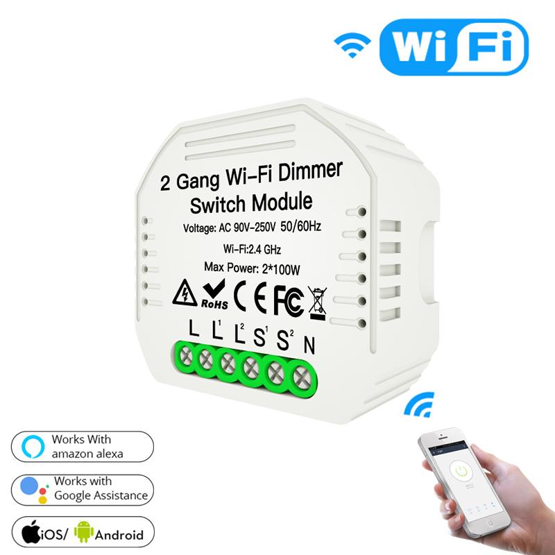 Hidden WiFi RF433 Smart Light Switch Mini Module, Upgrade Wall Switch Socket, Tuya Smartlife APP google Home Alexa
