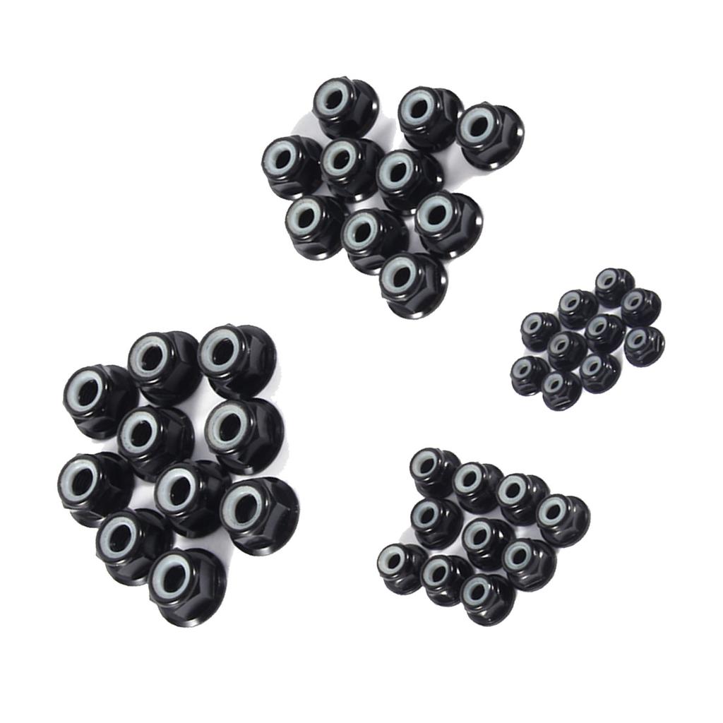 Anodisera M5 Nyloninsats Självlåsande Muttrar Sexkantslåsmutter Aluminiumlegering 10 st