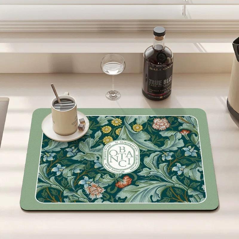 50*80CM Schlamm Absorbierend Schnell Trocknend Hitzebeständig Rutschfest Geschirrabtropfmatte Tischset Kaffeematte