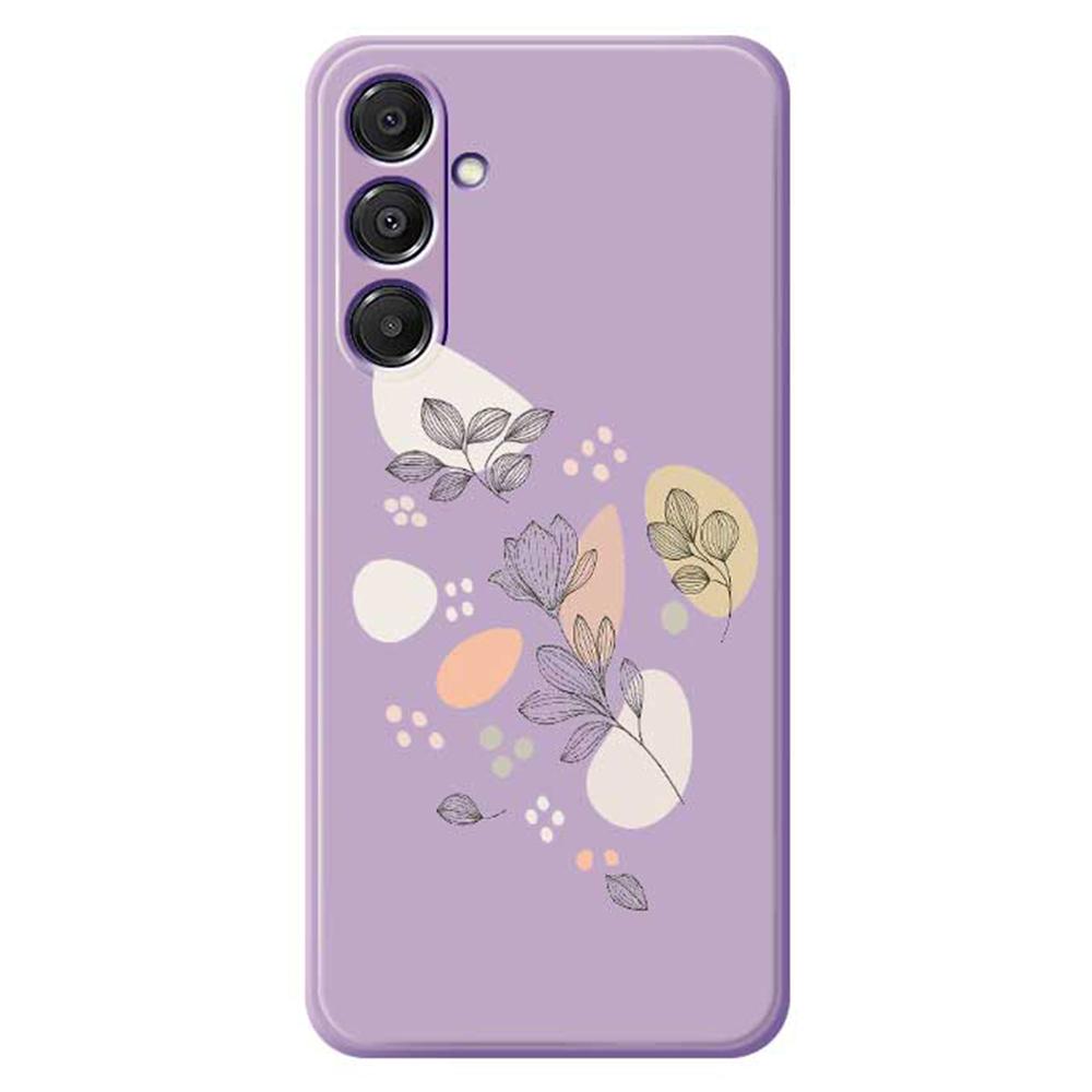 For Samsung Galaxy A16 5G/4G Case Sketch Leaves Pattern Printing Straight Edge TPU Phone Back Cover