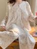 Maternity & Nursing Pajamas with Built-in Bra, Long Sleeve, Lightweight Cotton, for Labor, Postpartum & Beyond, Ideal for Spring & Autumn.
