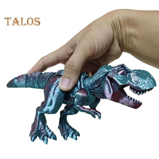 Estatueta de dinossauro impressa em 3D Articulações móveis Figura de tiranossauro Modelo de dinossauro articulado Brinquedo Decoração de mesa para casa, escritório, estante
