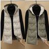 New double-sided wear vest women's winter medium and long vest new autumn and winter down cotton vest thick coat