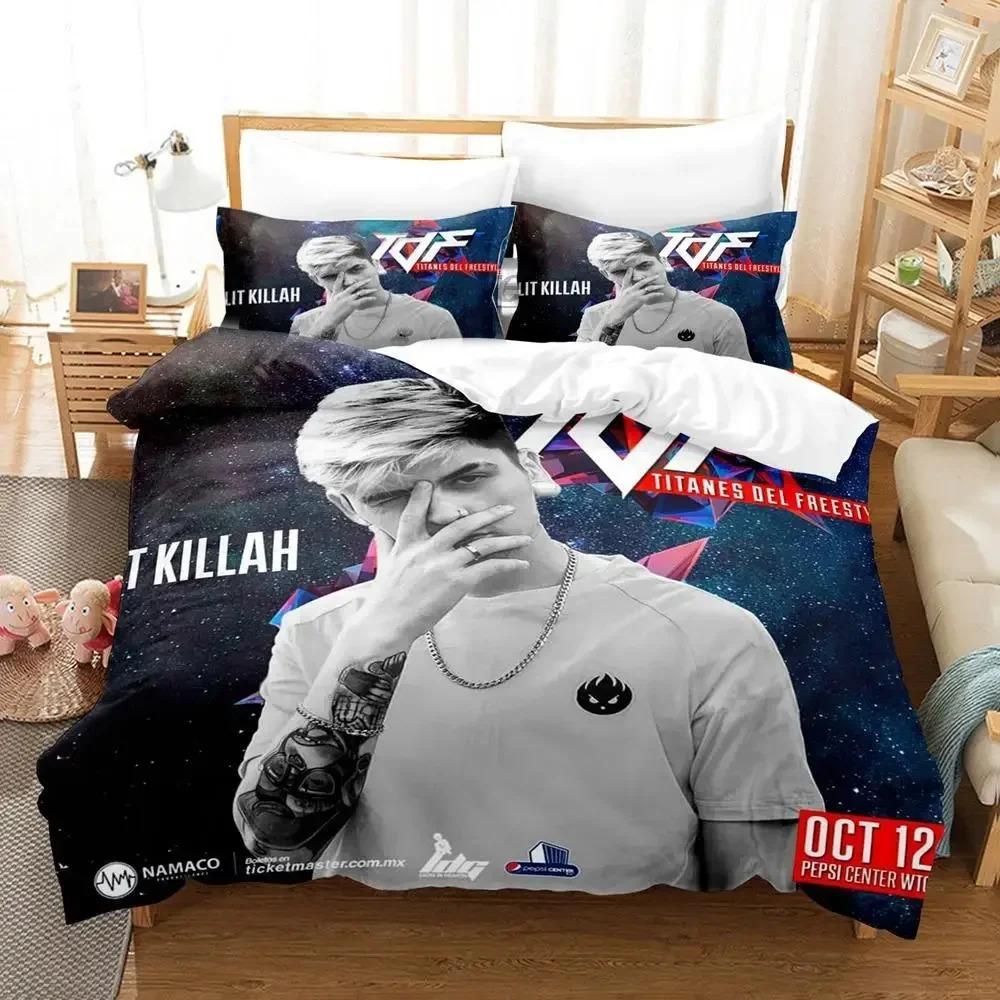 DJ Hip Hop Lit Killah Bedding Set Boys Girls Twin Queen Size Duvet Cover Pillowcase Bed Kids Adult Fashion Home Textileextile