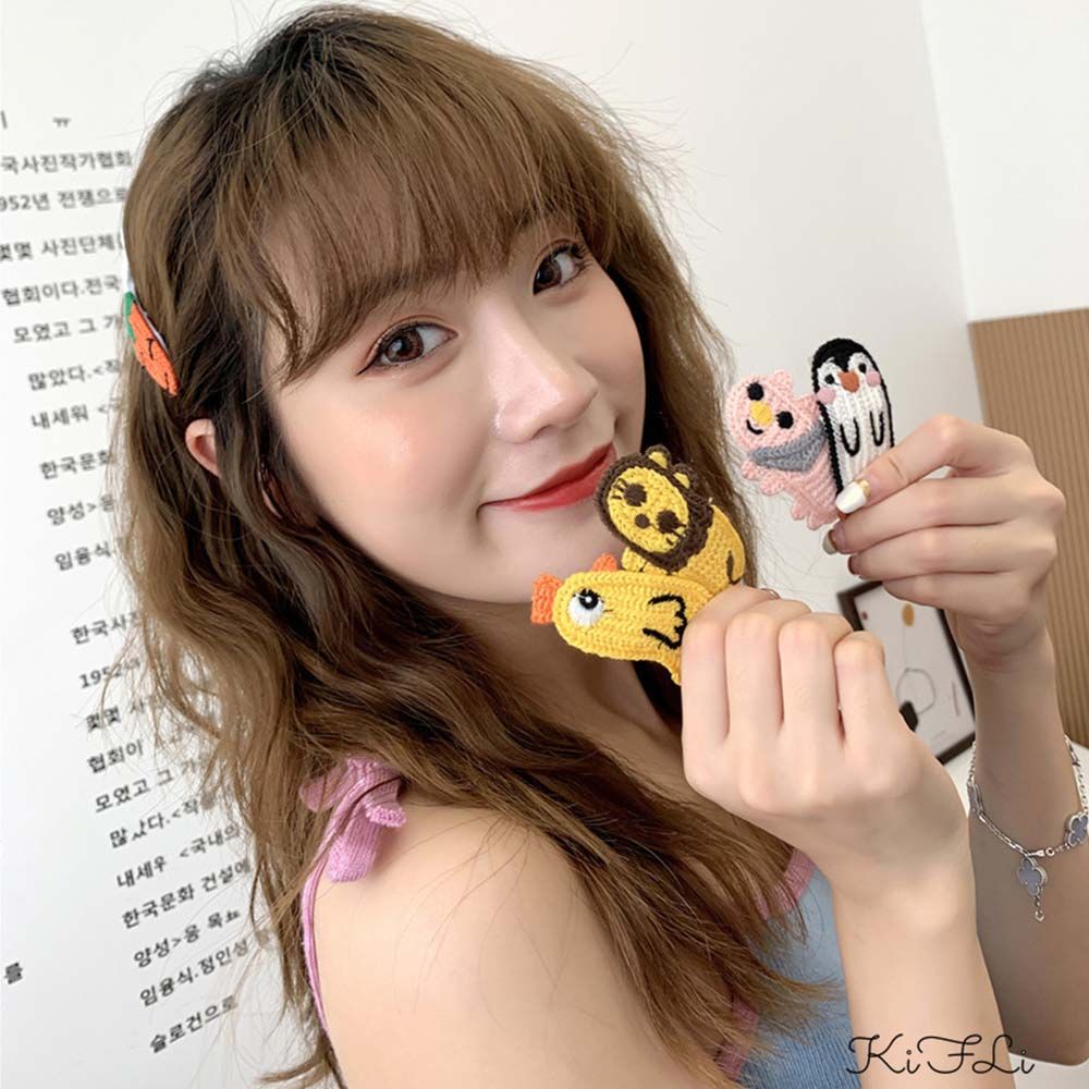 Winter Korean Style Gift Girls Hair Holder Knitted Hairgrips Kids Woolen Hairpin Children Hair Clip