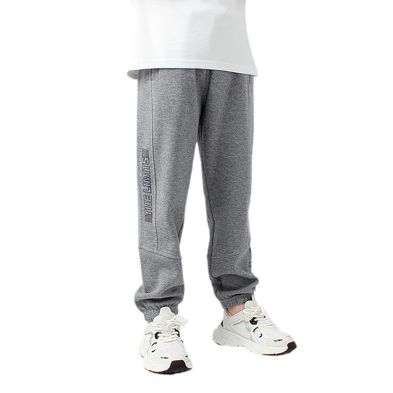 Spring Korean Style Boys' Sports Trousers, Trendy Anti-Mosquito Children's Pants with Letter Design