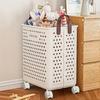 Kosz do przechowywania ubrań łazienkowych z kółkami Składany Oddychający Oszczędzający miejsce Kosz na pranie o dużej pojemności Akcesoria łazienkowe