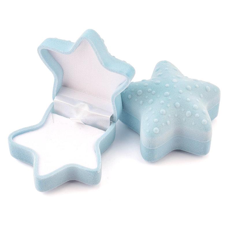 1 Piece Lovely starfish Velvet Jewelry Box Wedding Engagement Ring Box Display Gift Box Holder for Earrings Necklace Bracelet